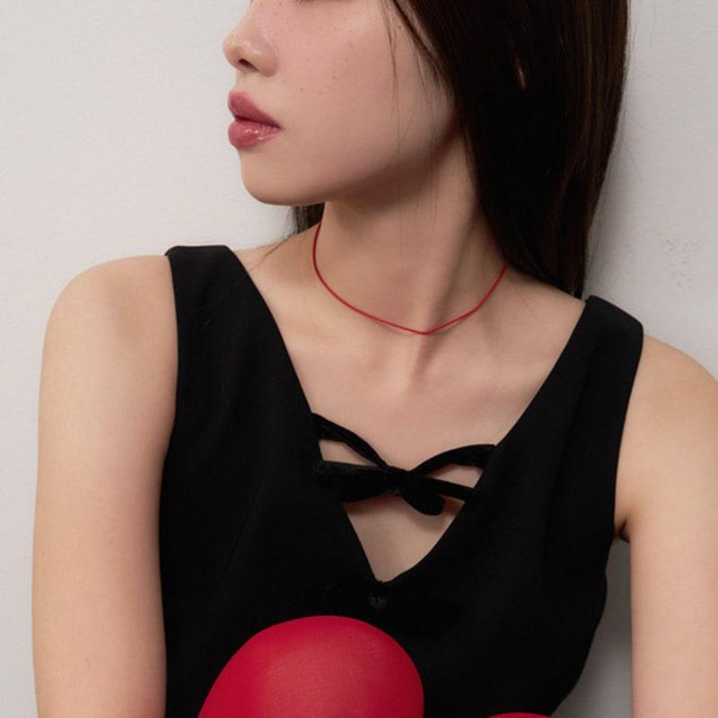 Geegee Matt Chain Necklace - Red