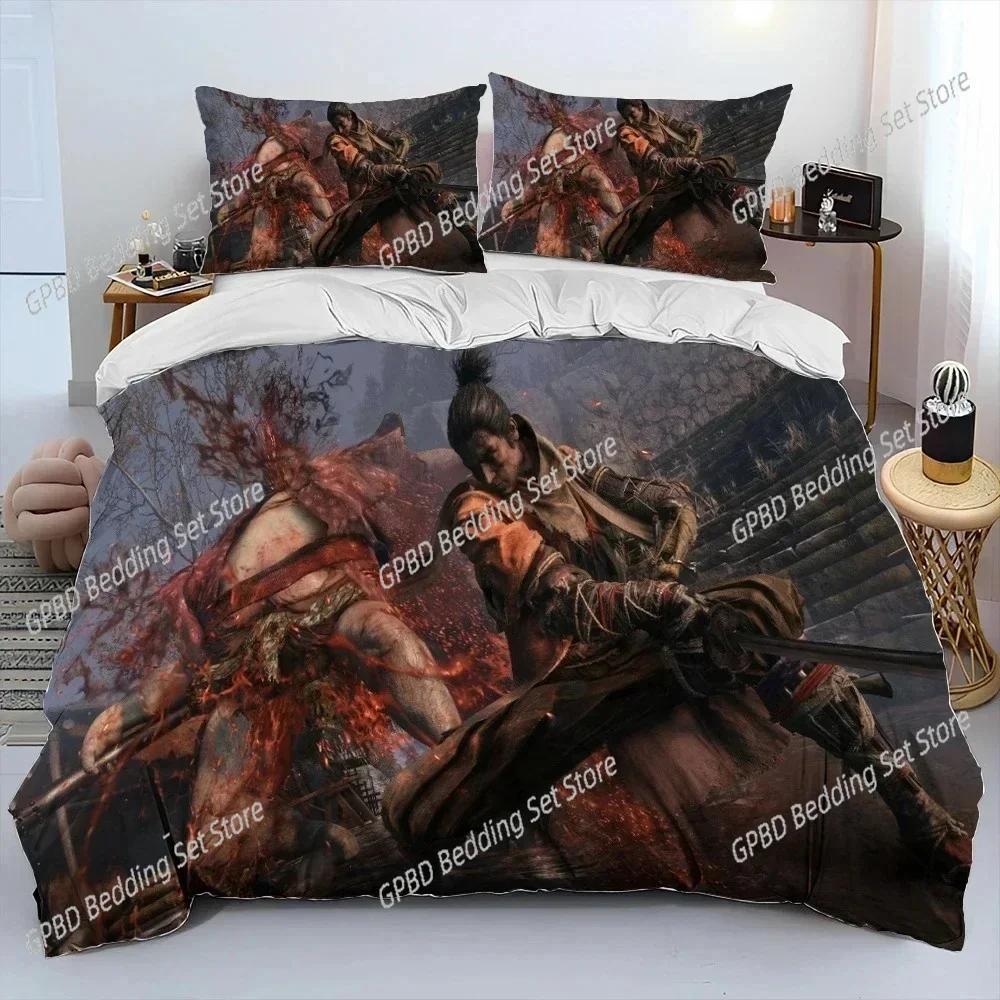 Comforter S-Sekiro Shadows Die Twice Game Bedding Set 3D Printed Suitable For Bedroom Kids Home Textile