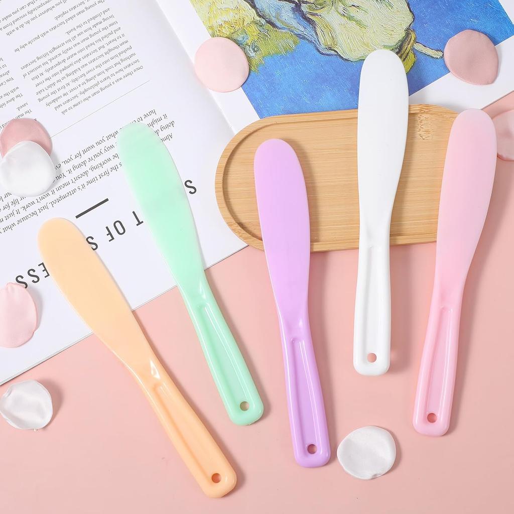 Silicone Face Mask Applicator Tool, 5Pcs Reusable Makeup Spatula,Mask Spatula, Small Plastic Skin Care Spatulas Cream & Lotion Spatulas Tools for DIY