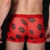 Herren-Boxershorts mit sexy Kusslippen-Aufdruck, niedrige Taille, transparente Unterwäsche, Herren-Boxershorts