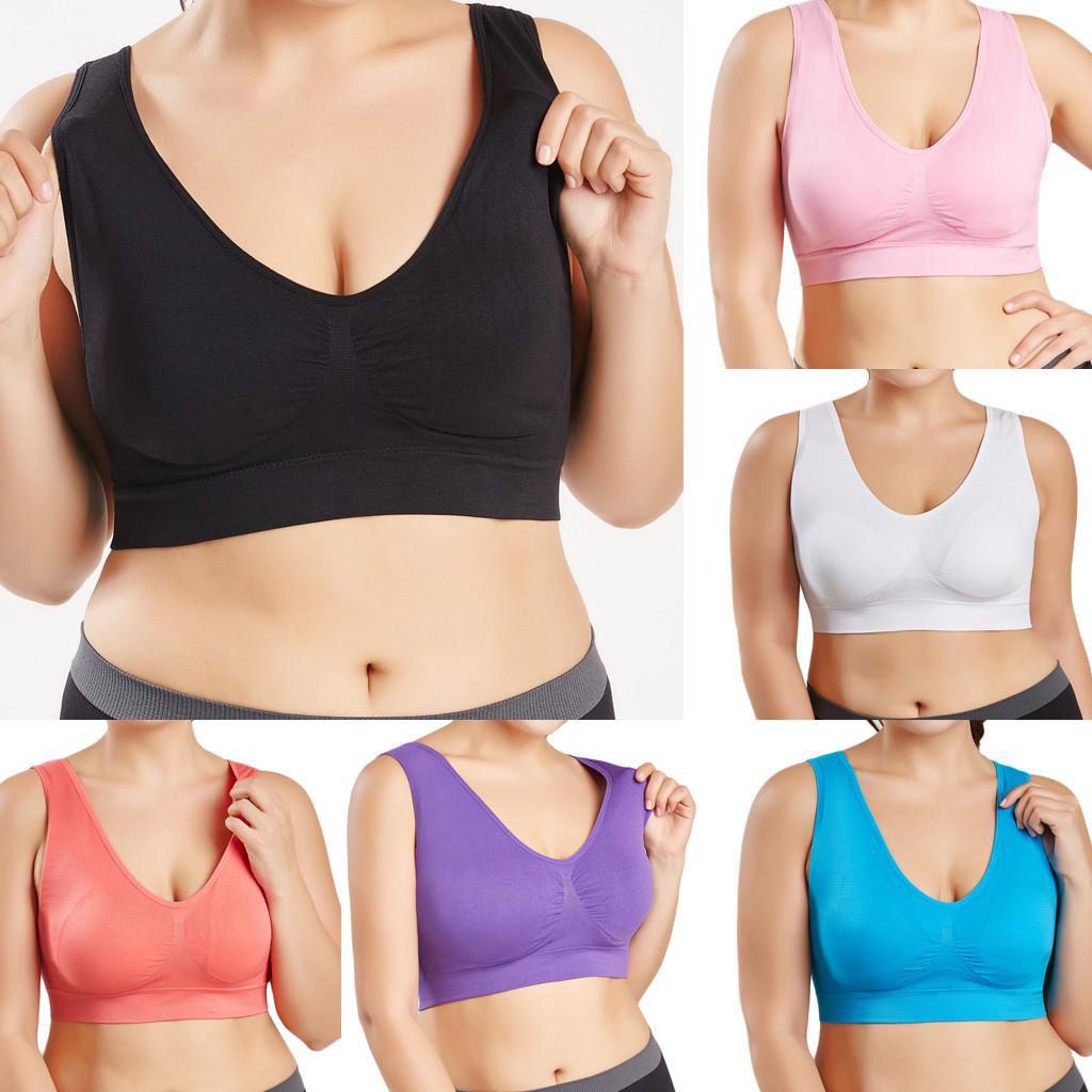 Pure Women Color Plus Size Ultrathin Large Bra Sports Bra Full Bra Tops Cup
