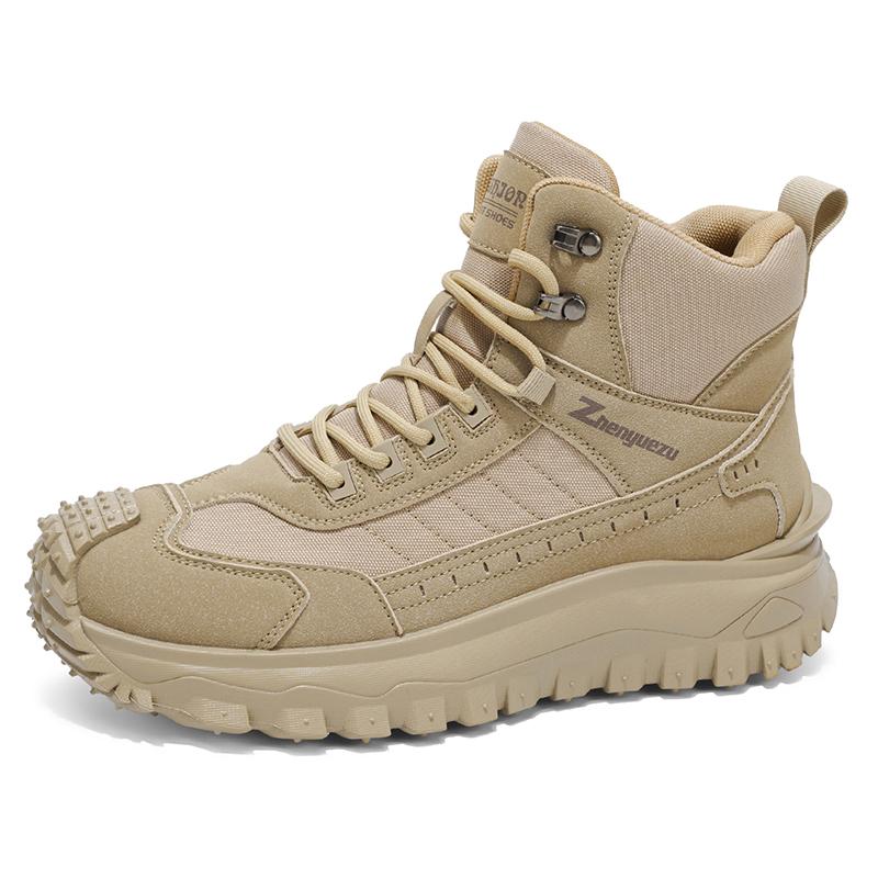 2026 New men's hiking boots, high top combat training boots, anti slip snow boots, field desert boots, outdoor cycling shoes