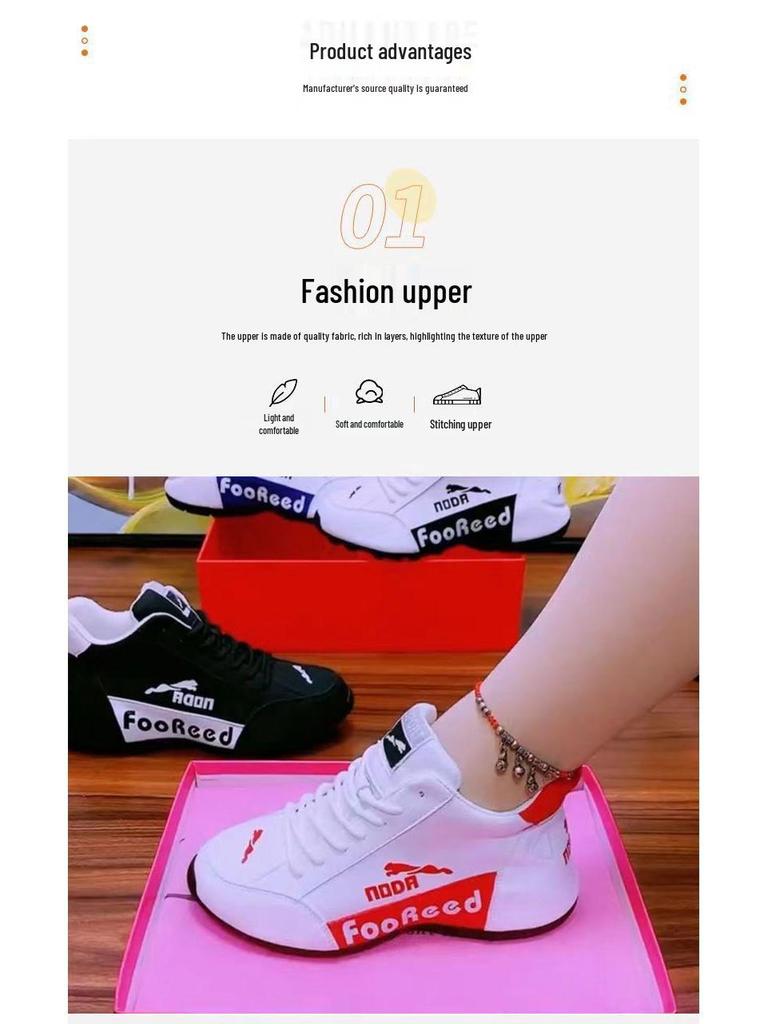 2025 Trendy Tenisky s rovnou podrážkou: Pohodlné, prodyšné bílé ležérní sportovní boty