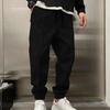 Men Pants Ankle-banded Side Pockets Drawstring Elastic Waist Loose Solid Color Gym Traning Jogging Sweatpants Long Trousersrk.