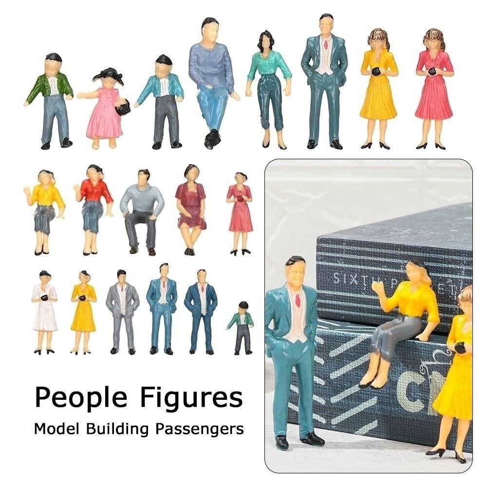 10/50pcs 1:25/1:30/1:300 Scale Model Building People Multistyles Assorted Poses Train Scenery Passengers Mixed Color