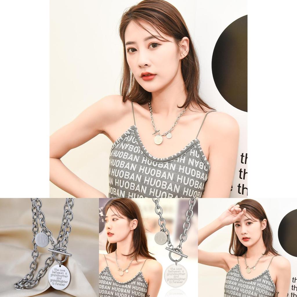 Stylish Titanium Steel Necklace For Women With Unique Letter Design Perfect For Fashion Statements