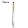 1Pcs Stainless Steel Grill Tong Wooden Handle Bread Salad Serving Clip Durable Cooking Clamp