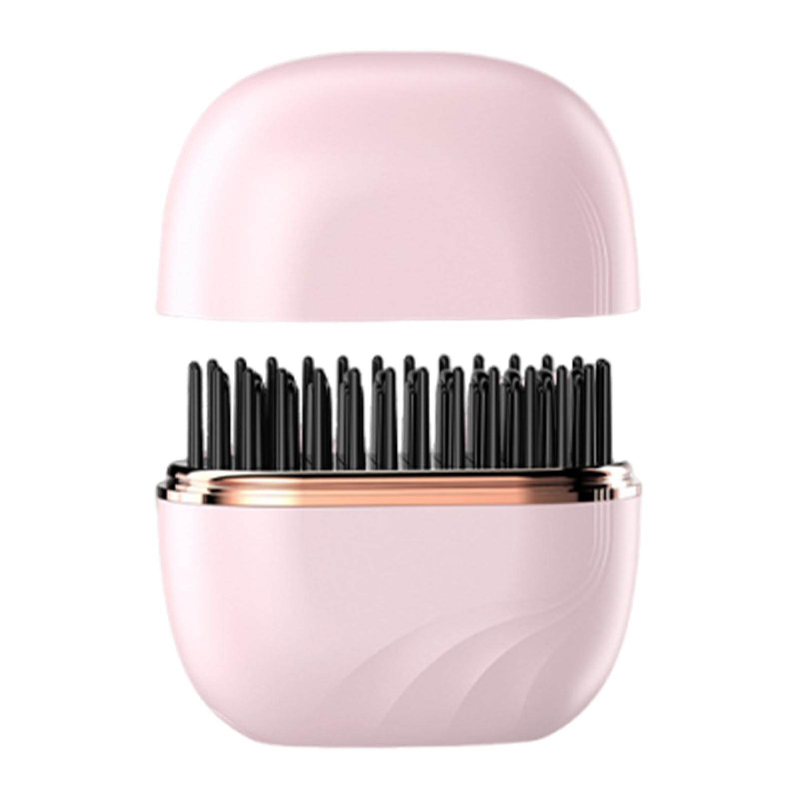 

Portable Mini Straightening Comb Cordless Hair Straightener Brush Portable Hairstyling Tool Anti-Scald ShellUSB Charging Brushes розовый