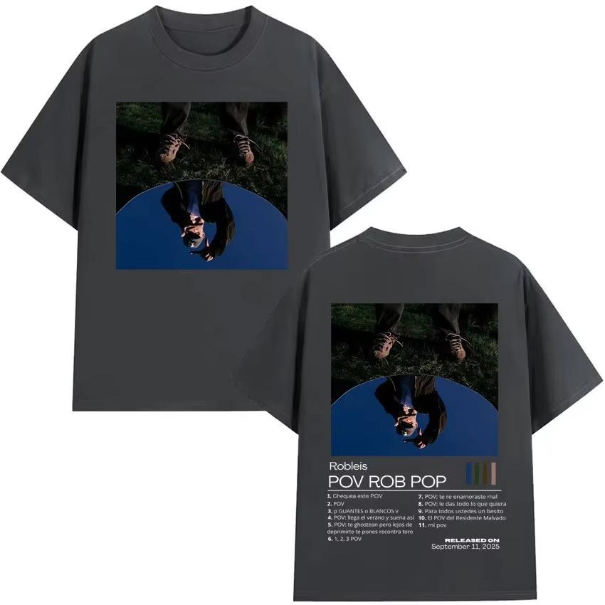 Rapper Robleis Album Cover Hip Hop Pure Cotton Men Fashion Retro Tshirts Casual Gothic Cotton Crewneck Top 2026 Spring Summer