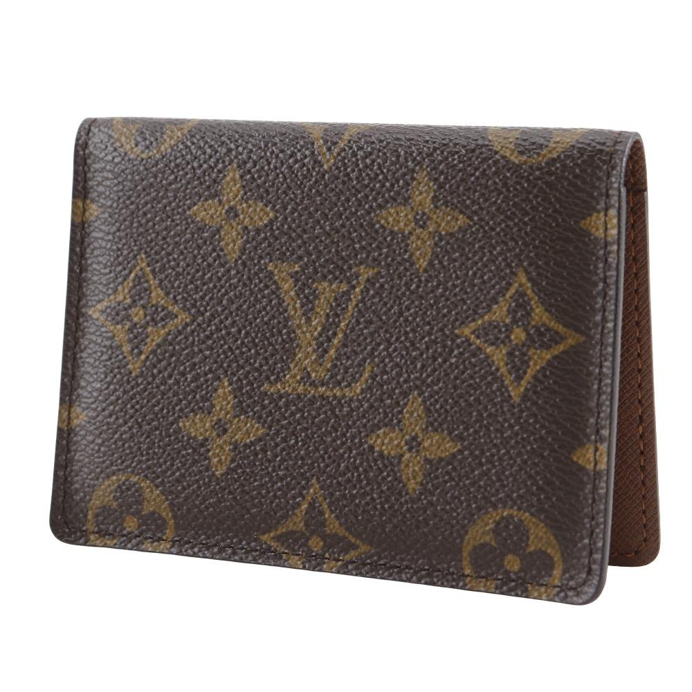 LOUIS VUITTON Porto 2 cult Vertical Pass case M60533 Pass holder Brown Monogram canvas unisex Used