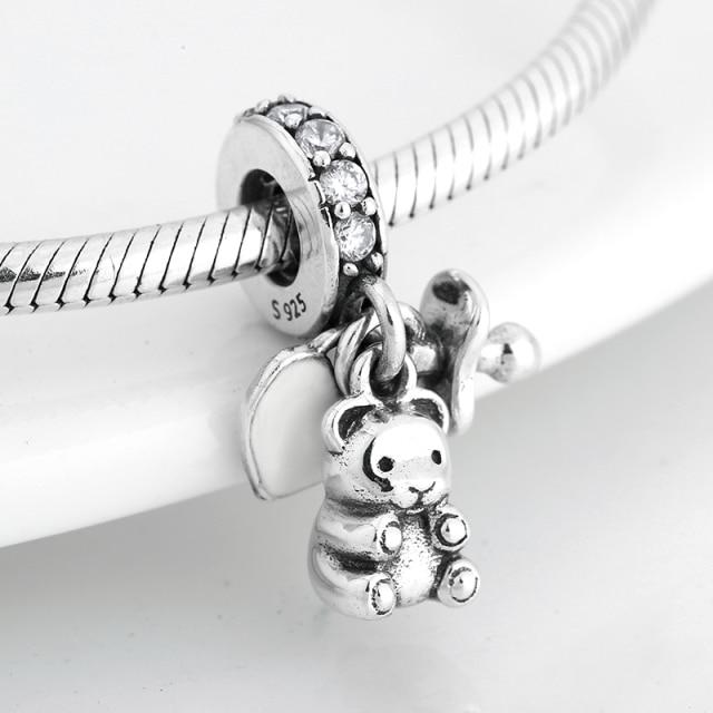 925 Sterling Silver Bead Openwork Sweet Hearts Crown Charms Beads Fit Jiuhao Bracelets Bangles Diy Womens Jewelry