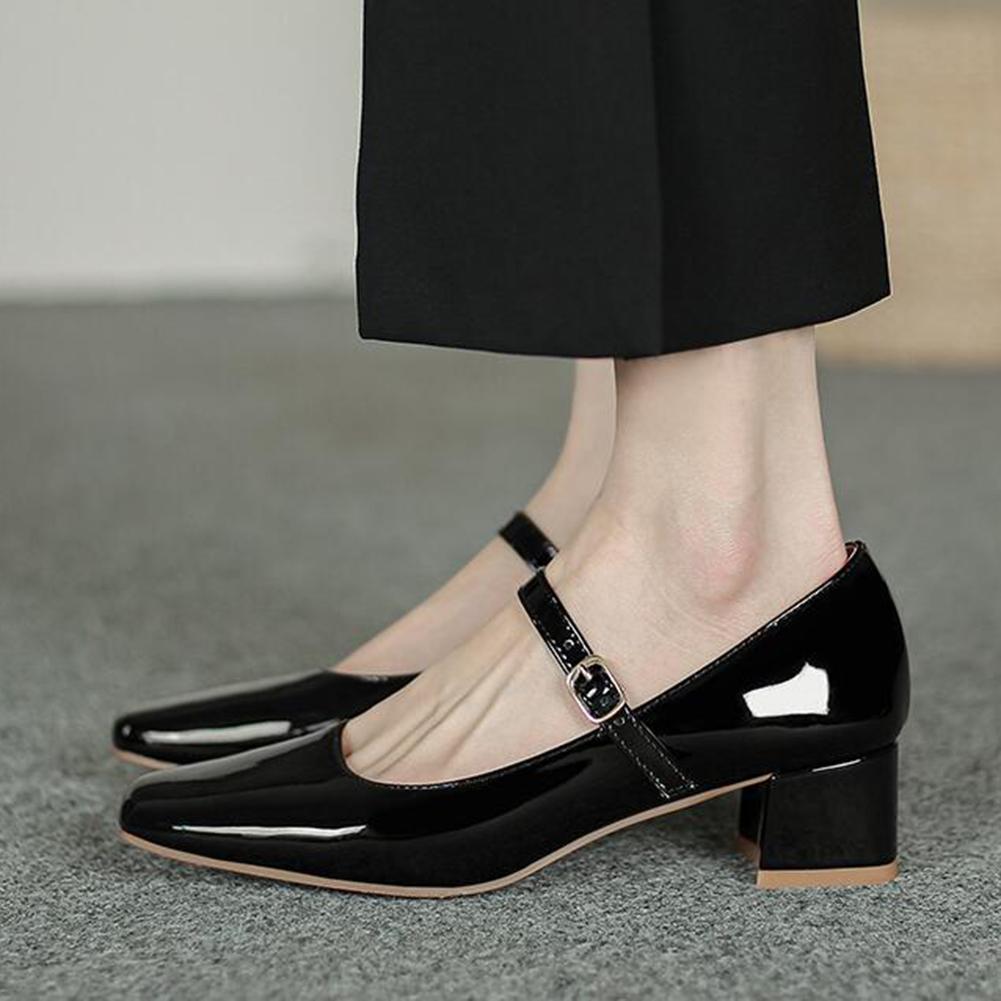 Women Shoes High Heels Vintage Mary Janes Thick Heel Shoes for Women Pumps