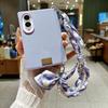 Fashion Pearl Silk Scarf Wrist Strap Leather Phone Case for Samsung Z Fold 8 Wide Shockproof Lens Protrusion Portable Slim Cover