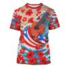 Puerto Rico flag national emblem pattern 3D digital printing men's casual short-sleeved t-shirt factory direct sales