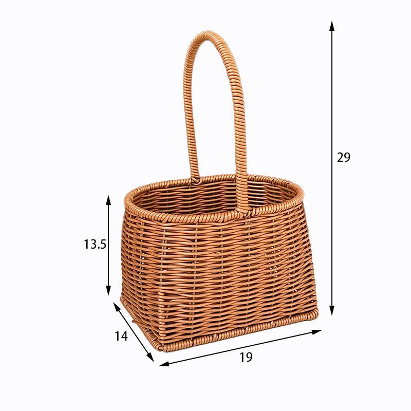 Handmade Rattan-Style Woven Flower Basket for DIY Arrangements and Party Favors