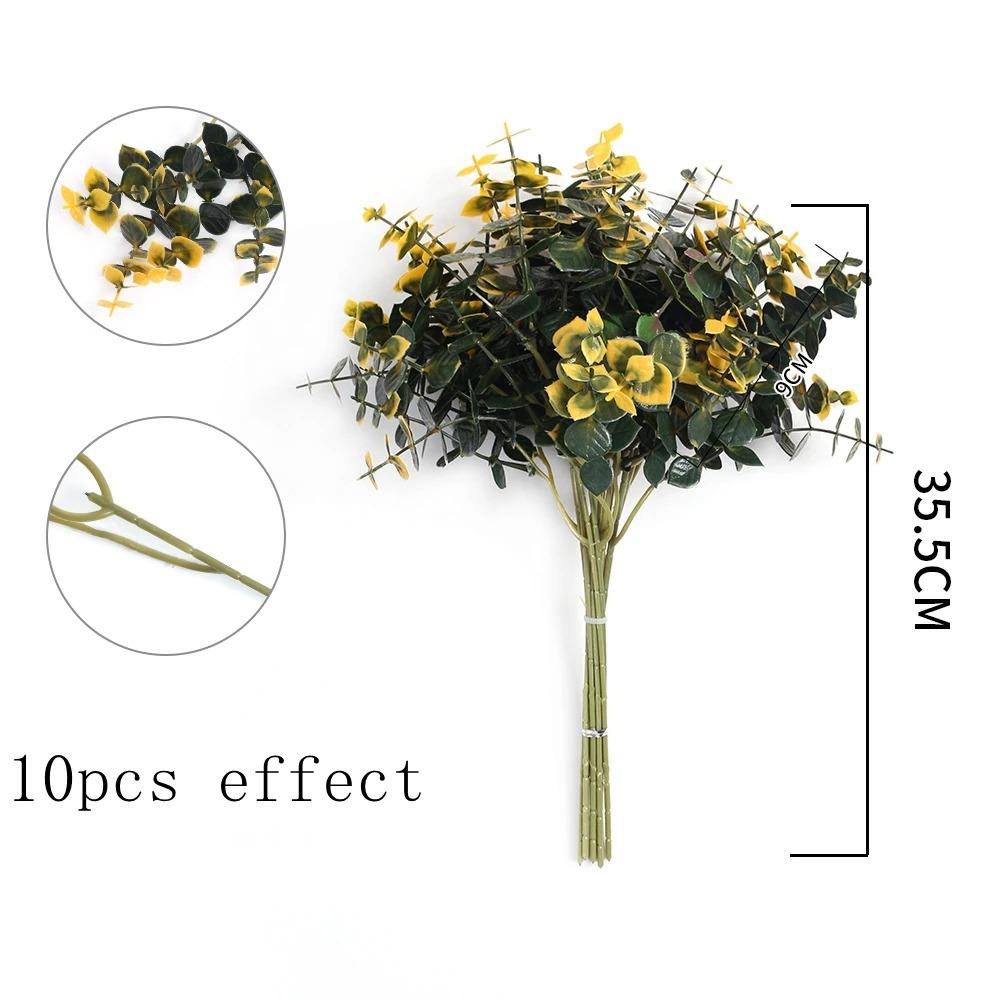 10Pcs Artificial Leaf Plant Bouquet Fake Leaf for Home Room Decor Garden Wedding Marriage Decoration Outdoor Garland Ornaments