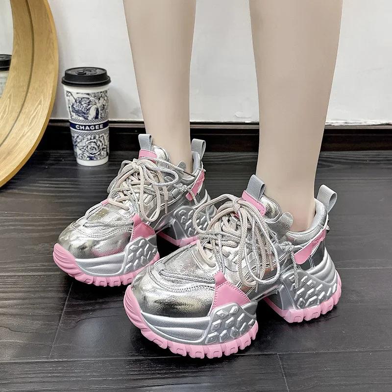 

Женская модная повседневная спортивная обувь, осенняя дышащая удобная обувь для ходьбы на открытом воздухе, повседневная обувь со шнуровкой 35