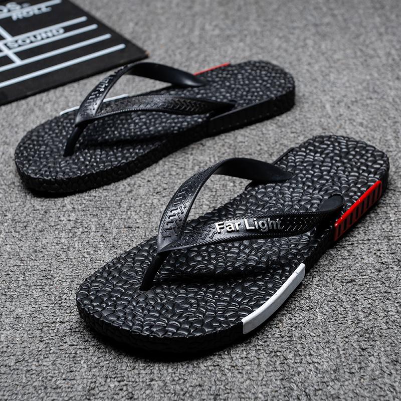

Cheap Summer Massage Flip Flops Men Fashion Black Comfortable Slippers Men Casual Slides Indoor Bathroom Non-slip Unisex Slipper 36