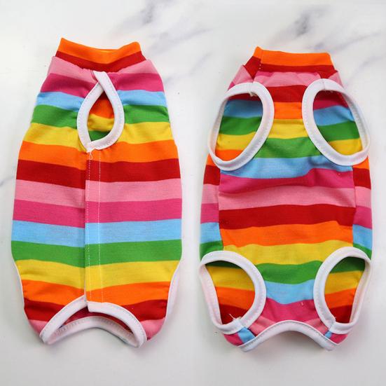 Katzen-Entwöhnungsanzug, bedruckt, vierbeiniges Polyester, Anti-Leck-Kleidung nach der Geburt, Katzen-Entwöhnungsanzug für Frühling und Sommer