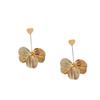 Metal Texture Love Ginkgo Leaf Flower Earrings Women'S Fringed Long Ear Jewelry