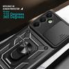 For Samsung Galaxy A16 5G/A16 4G Case with Slide Camera Lid PC+TPU Kickstand Phone Cover