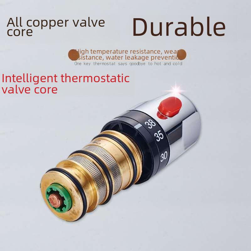 Intelligent Solar Thermostatic Valve: Quick-Adjust Hot & Cold Faucet with Hand Wheel