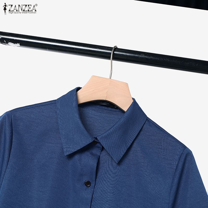 ZANZEA Women Half Sleeve Blouse and Shorts Summer Two Piece Suit Sets