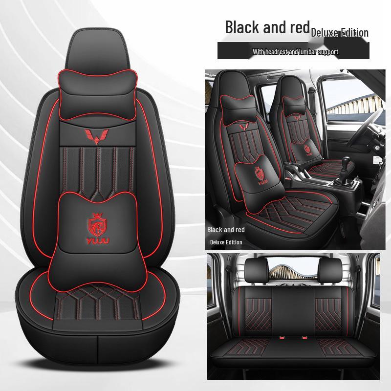 Universal Full Leather Seat Cushion for Wuling Zhiguang Small Truck - Single or Double Row, All Seasons