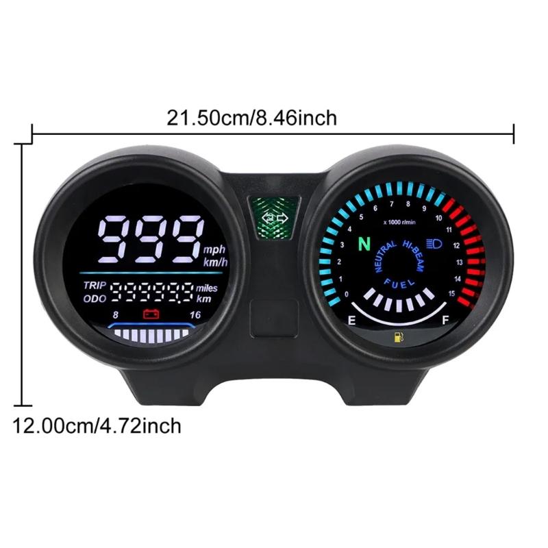 Motorcycle Digital Instrument Panel Tachometer Speed Mileage Large Display Suitable for CG150 Fan 150 Bikes Enthusiasts