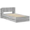 Bed Frame with Storage Space Grey Sonoma 75 x 190 cm Particleboard