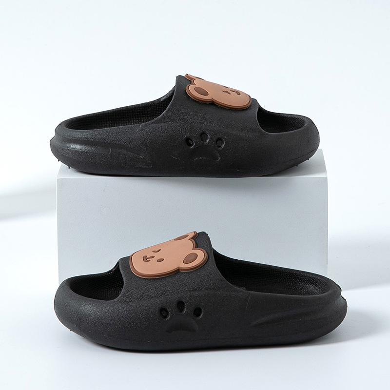 

Детские тапочки, летние сандалии с милым мультяшным рисунком, домашняя нескользящая обувь для мальчиков и девочек 28-29 чёрный