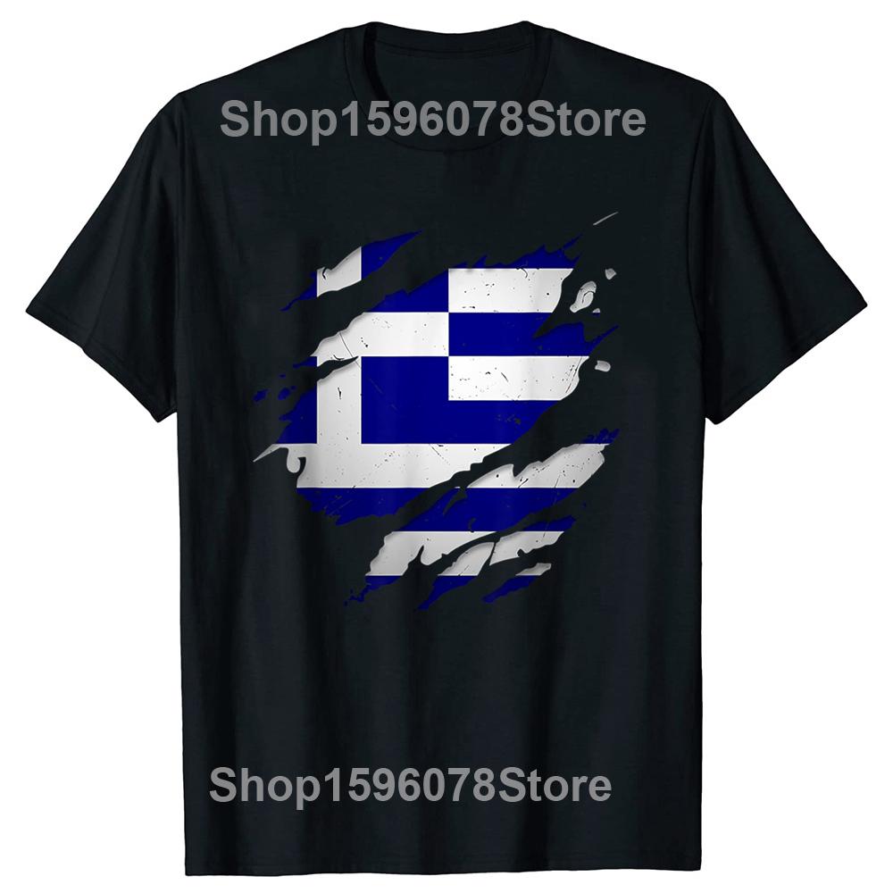 Funny Greece Flag Greek T Shirts Summer Graphic Cotton Streetwear Short Sleeve Birthday Gifts T-shirt Mens Clothing