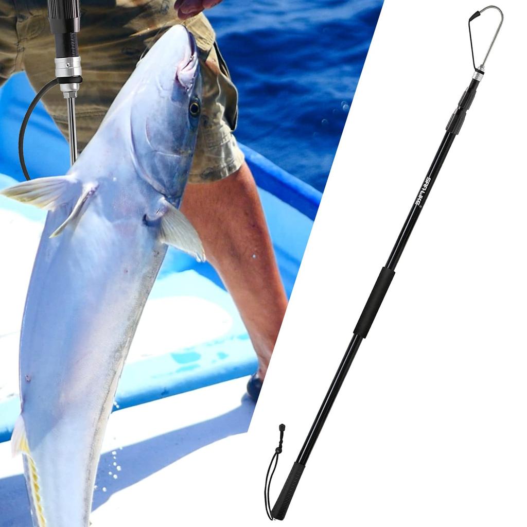 SANLIKE Fishing Gaff, Bluefish Floating Gaff, Glass Fiber with Anti-Fall String, Black, 310cm
