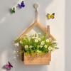 Wall Hanging Artificial Flower Pot for Living Room TV Background with Greenery Planter.