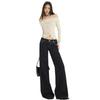 Women's Original Blue Micro-Flare Low-Rise Jeans, Autumn/Winter 2024: Trendy Slimming Wide-Leg Style
