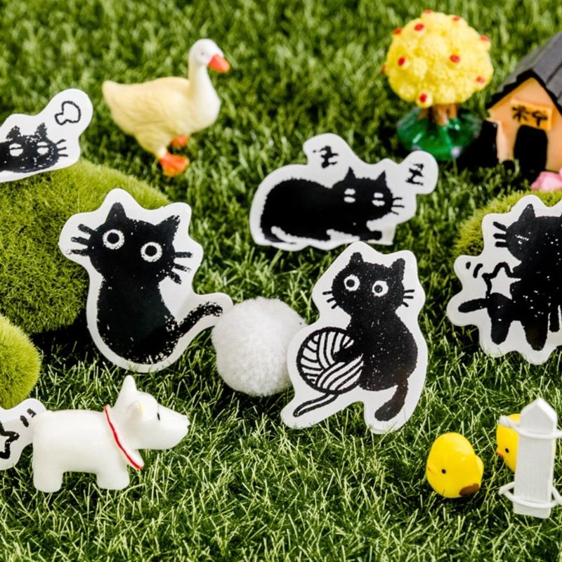 45 Pcs/Box Lovely Kitten Stickers Cats Theme Stickers Water Bottle Stickers Animals Decorative Stickers for Journaling