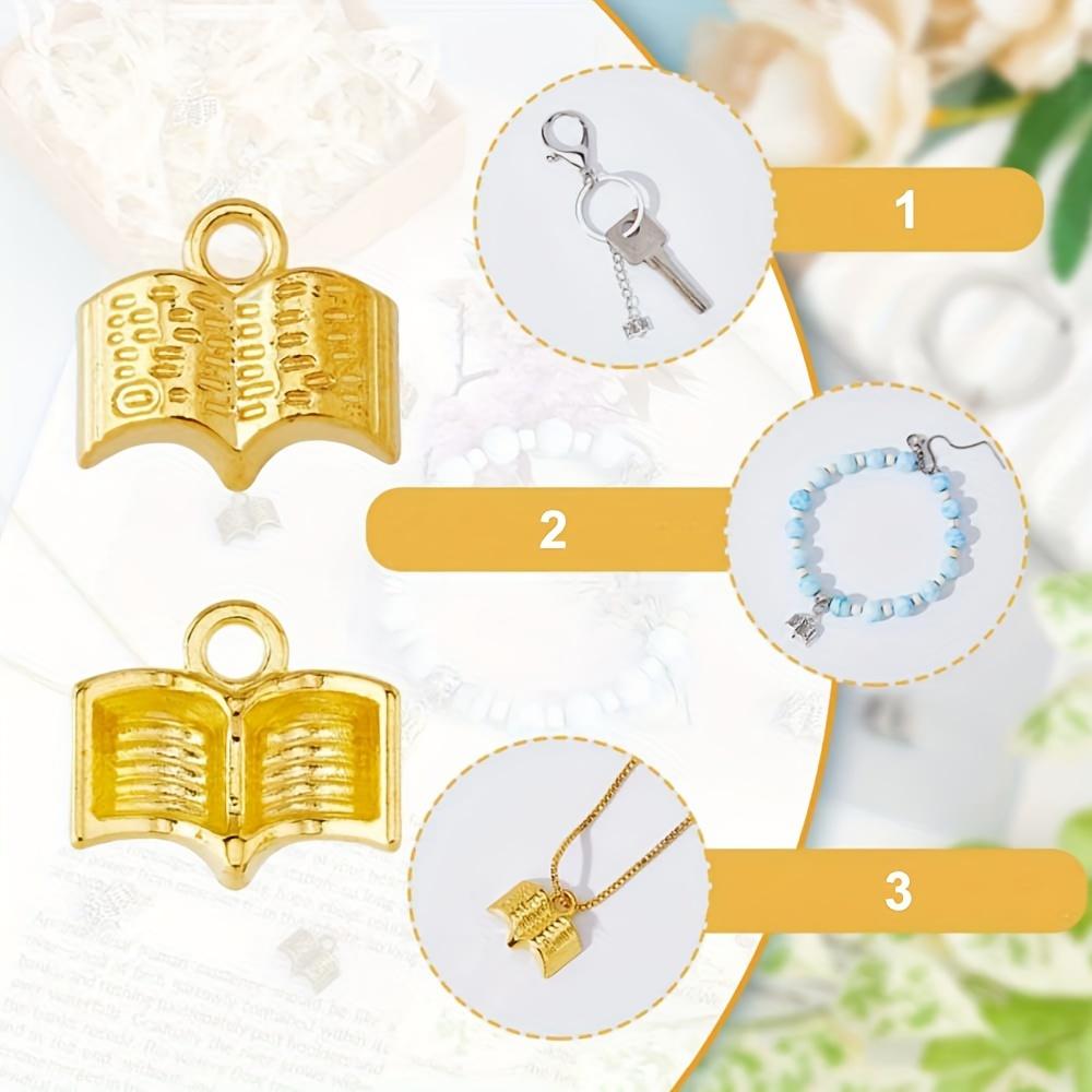 20/40/60pcs Alloy Material Elegant Style Random Mixed Color Book Pendant Retro Book DIY Charm Pendant Bracelet Necklace