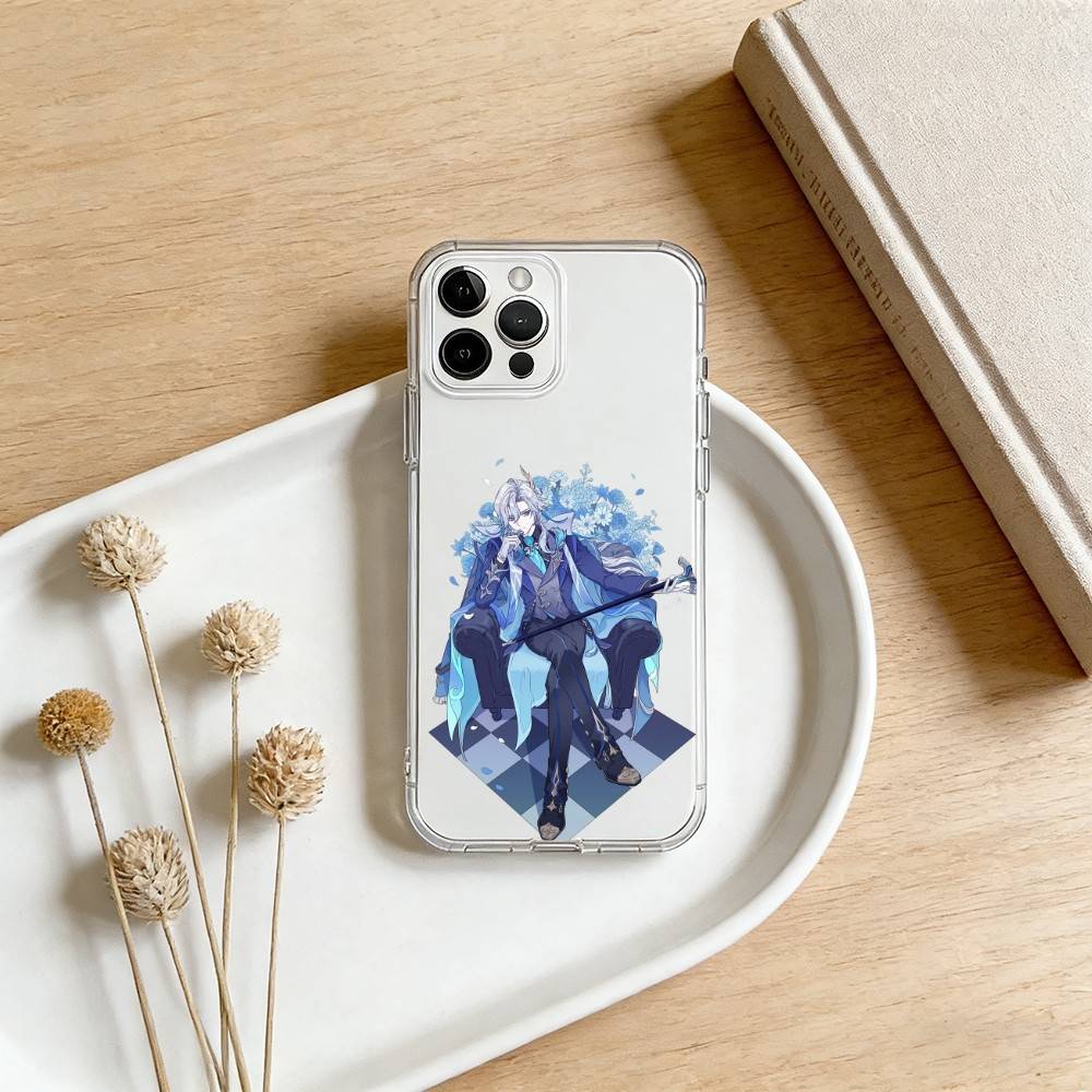 Neuvillette Genshin Impact Phone Case For iPhone 17 16 15 14 13 12 11 Mini Pro Max Plus Transparent Cover