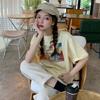 vintage funny cartoon print high street white short sleeved t-shirts for women's summer casual oversized t shirt harajuku streetwear tshirt y2k tops