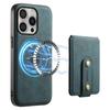 DENIOR D14 For iPhone 16 Pro Max Magnetic Case Leather+PC+TPU Phone Cover Card Bag