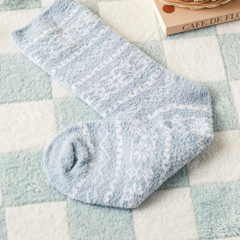 Monfoot Mens Snowflake Point Sleep Socks Blue