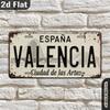 D-Flat pc Vintage Spanisches Kennzeichen Wandkunst Aluminium Metall Spanischer Text für Garage Spanische Wohnkultur Valencia-Liebhaber