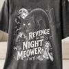 Revenge of the Night Meower Vintage Horror T-Shirt and Kids Tshirt | Spooky Black Cat Halloween Comic Book Style Monster Unisex Tee