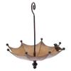 Umbrella Shaped Hanging Bird Feeder Tray with Hooks Creative Metal Umbrella Bird Feeder Multi-Purpose for Outdoor Decoration