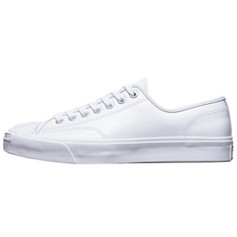 Converse Jack Purcell Shiny Leather Low-Top Board Shoes Unisex White