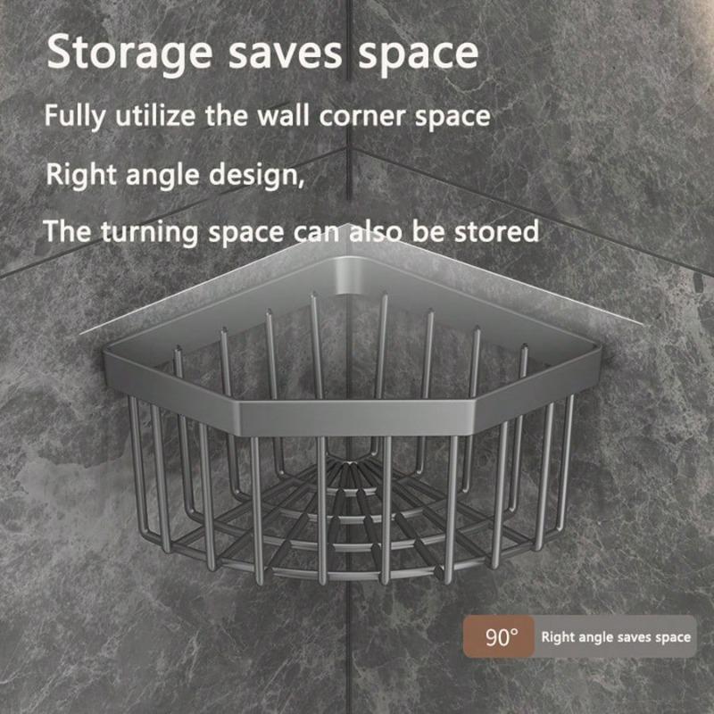 Organizér do dřezu, Mýdlenka, Zátka do odpadu, Stojan na houbičku, Multifunkční nerezový úložný koš, Nástěnné police do kuchyně a koupelny, Černá/Šedá