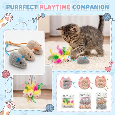 Catnip Plush Mouse Cats Toys Set, Interactive Cats Mice Toys With Silvervine & Catnip For Indoor Cats, Teething & Hunting Chew Toys, Value Pack