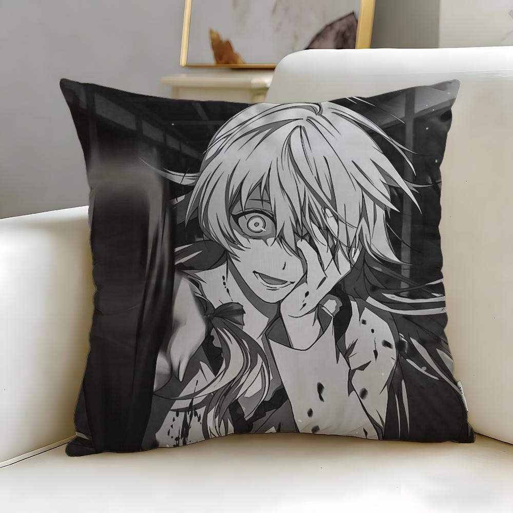 classic anime Mirai Nikki Cushion Cover Soft  EasyWash Pillow Case  Versatile for Couch Bed Travel and Office