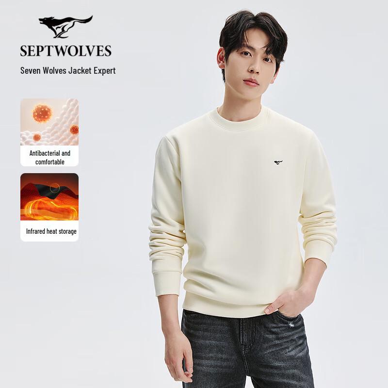 

Septwolves Men s Fleece-Lined Thermal Antibacterial Round Neck Sweatshirt 3XL