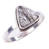 Natural Black Rutile Gemstone Handmade 925 Solid Sterling Silver Ring S.9 f8h53